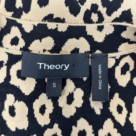 Theory Women Long Sleeve Knit Cardigan Sweater Size Small Animal Print D061 -19 - Picture 6 of 15